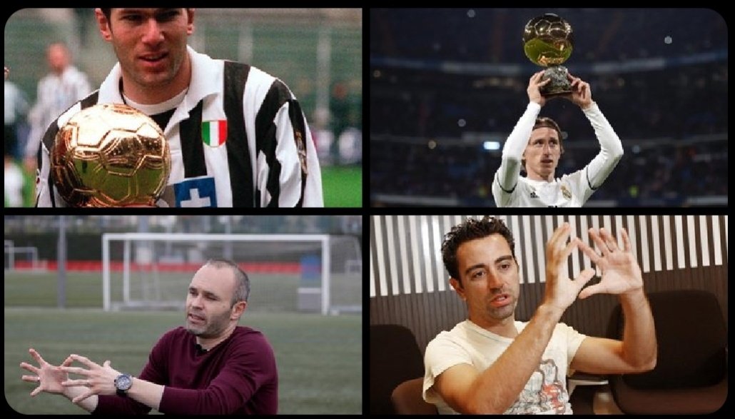 Gran gesto de los mejores centrocampistas del siglo levantando su Balón de Oro 👏🏼👏🏼