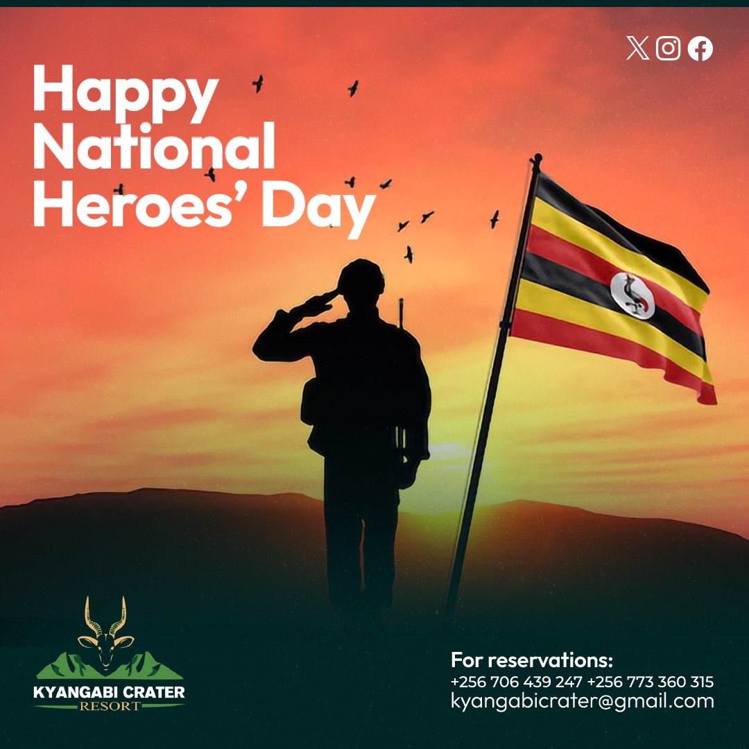 Kyangabi_Resort's tweet image. We honor and respect your efforts and impacts in our lives and country at large.
Celebrating all the past and present Heroes today.
Happy #HeroesDay25