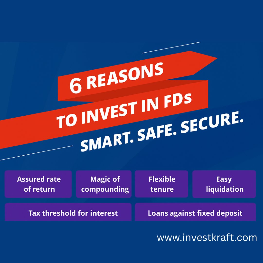 piyushtalw36997's tweet image. Smart. Safe. Secure.
Fixed Deposits are the foundation of smart financial planning.
📈 Assured returns
🔁 Magic of compounding
📆 Flexible tenure
💳 Easy liquidity
Start your FD journey now 👉investkraft.com/fixed-deposits
#FixedDeposit #SafeInvestments #FDReturns #Investkraft