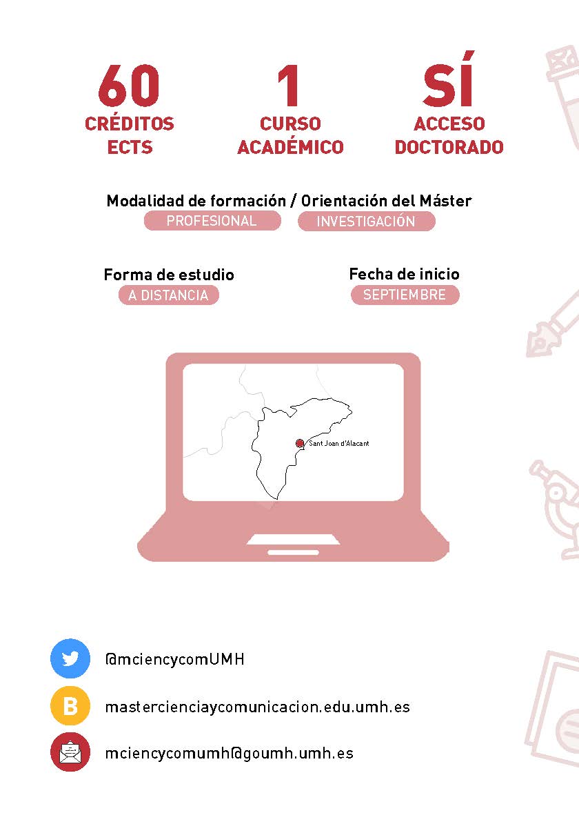 Máster Hª Ciencia (@mciencycomumh) on Twitter photo 🎓 ¡Impulsa tu futuro con el Máster Universitario en Historia de la #Ciencia y la #Comunicación Científica Conjunto #UMH #UA #UV! #Preinscripción abierta hasta el 19 de junio.
Más empleabilidad, validez en la UE, acceso al doctorado. 🎓 ¡Impulsa tu futuro con el Máster Universitario en Historia de la #Ciencia y la #Comunicación Científica Conjunto #UMH #UA #UV! #Preinscripción abierta hasta el 19 de junio.
Más empleabilidad, validez en la UE, acceso al doctorado.