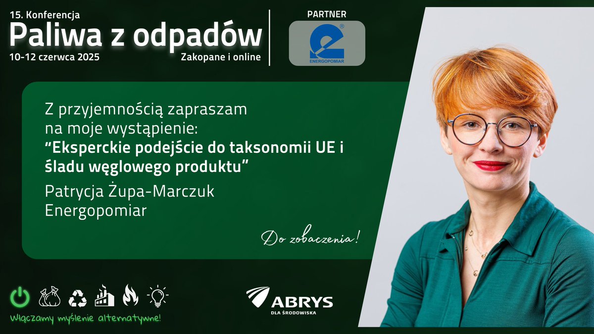 W tym tygodniu Energopomiar bierze udział w 15. Konferencji „Paliwa z odpadów”, organizowanej przez Abrys w Zakopanem. Jesteśmy Partnerem tego wydarzenia! Zapraszamy również na prezentację  naszej ekspertki  #paliwazodpadow #tpok #odpady