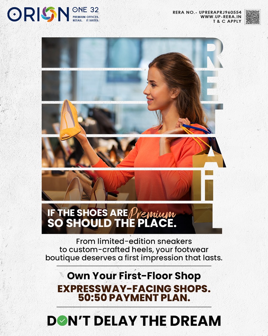 Orion132_'s tweet photo. RERA NO.- UPRERAPRJ960554 | https://t.co/HlMFV6ioOq
Step into success with Orion’s 50:50 payment plan. Place your footwear boutique at the heart of Noida’s retail growth. #OrionOne32 #noidaexpressway #retailshop

Know more: https://t.co/4rwzszWZ0x https://t.co/YLGZWVQnDU