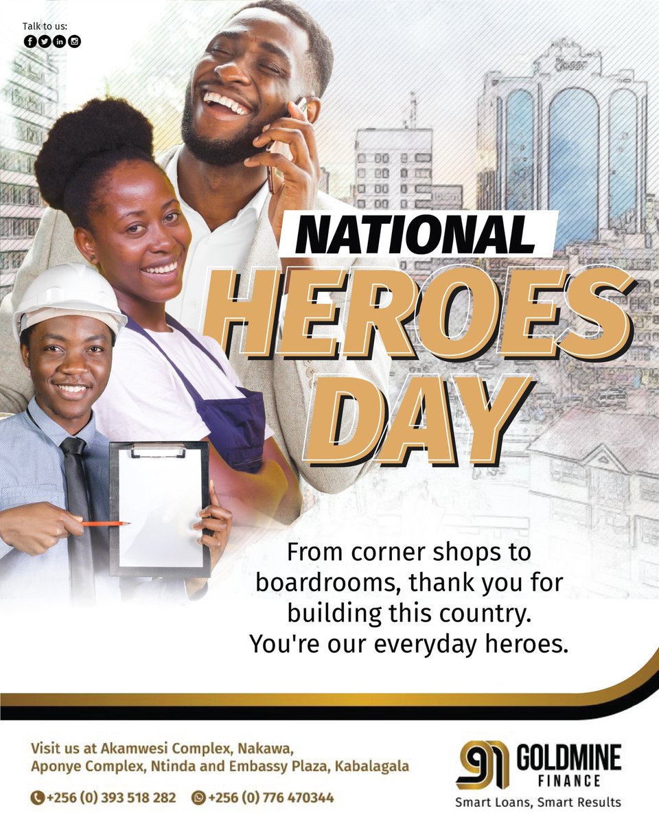 💼 Whether you're building dreams with your hands or leading with vision, your effort fuels #Uganda’s growth. Here's to the champions of everyday progress.

#HeroesDay 
#HeroesDay2025