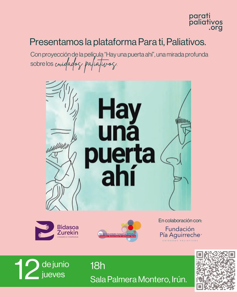 El jueves 12 de junio a las seis de la tarde proyectaremos la película Hay una puerta ahí en la sala Palmera Montero de Irún. 
La asistencia es gratuita. Sólo se requiere inscribirse aquí: eventbrite.com/e/para-ti-pali…