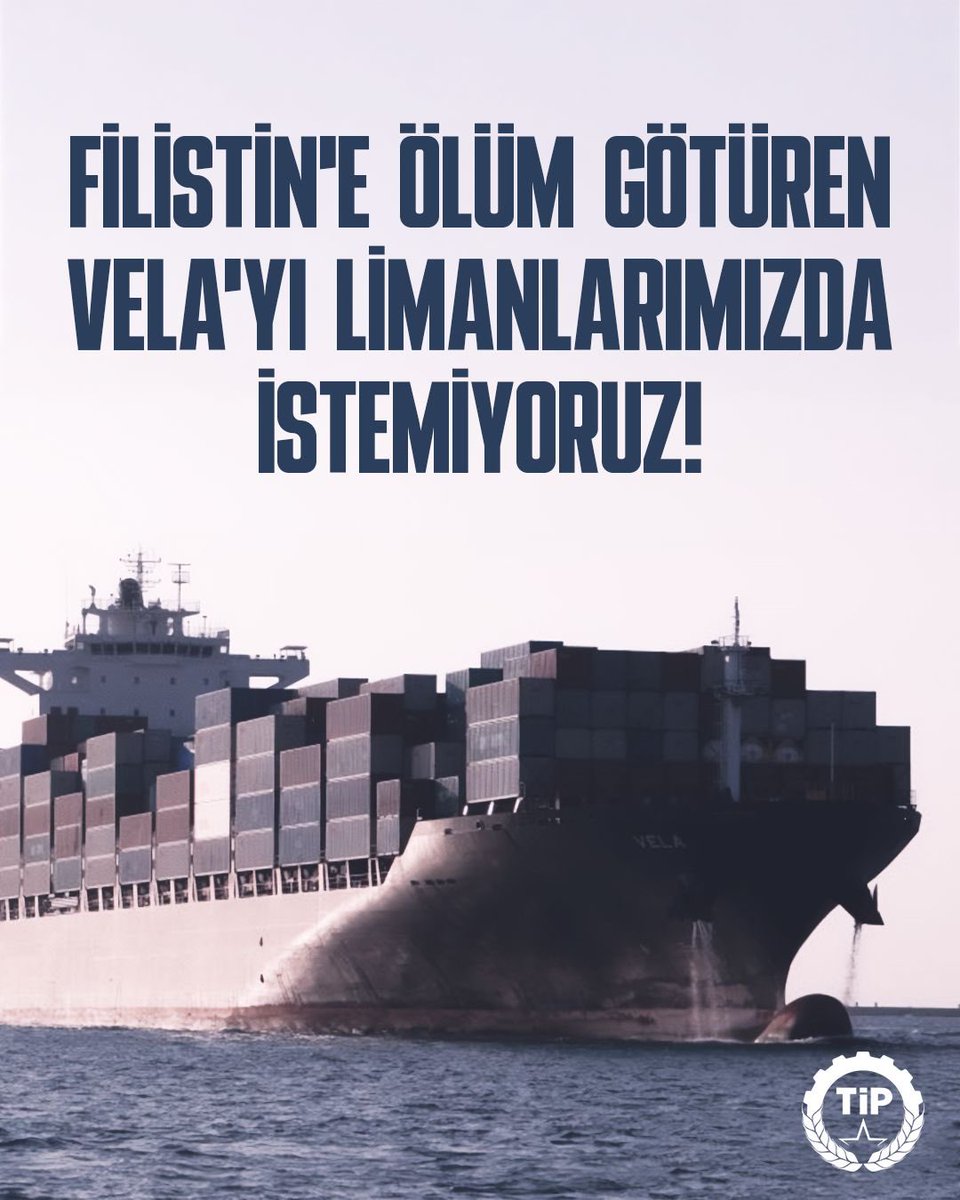 Filistin’deki soykırıma hammadde taşıyan VELA gemisi bugün Mersin Limanı’na gelecek.

İşgalci İsrail’e askeri yük taşıyan gemilerin ülkemizdeki limanları kullanması Saray’ın Filistin konusundaki ikiyüzlülüğünü gözler önüne seriyor. VELA’yı limanlarımızda istemiyoruz!