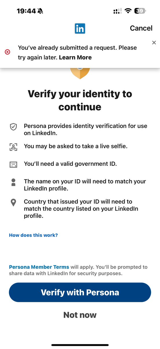 kernelv5's tweet image. Linkedin Premium account but stuck here , keep saying “You&apos;ve already submitted a request. Please try again later. Learn More” @LinkedInHelp @LinkedIn