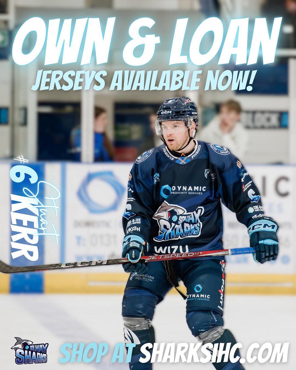 𝗢𝗪𝗡 + 𝗟𝗢𝗔𝗡𝗦 𝗔𝗩𝗔𝗜𝗟𝗔𝗕𝗟𝗘! 

Our latest signing, #6 Stuart Kerr’s own and loan jerseys are now available to purchase ahead of the 25/26 season! 🙌

🔗 | shop.sharksihc.com/collections/ow…

#FILLTHETANK