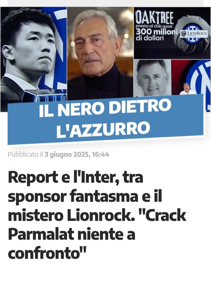 SEOPUGLIA's tweet image. 08/6/25 PERCHÉ #covisoc, #procuradimilano, #procurafigc non controllano l'@Inter? Solo @fondazionejb e @reportrai3 fanno chiarezza su debiti #Inter, dell'ex #Zhang, dei proprietari #Oaktree? Chi c'è dietro  #LionRock, #curvanord, #arsenale, #parcheggi? 
#ndranghetinter #giustizia