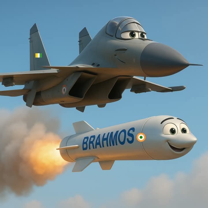RaveenKr's tweet image. 19 of these #Badboyz sent on their way to 🐖इस्तान's airbases, were all that was needed to bring it down to its knees and run begging to its 'Uncle' to get India to stop!! 
#BrahMos Cruise missiles
#OpSindoor