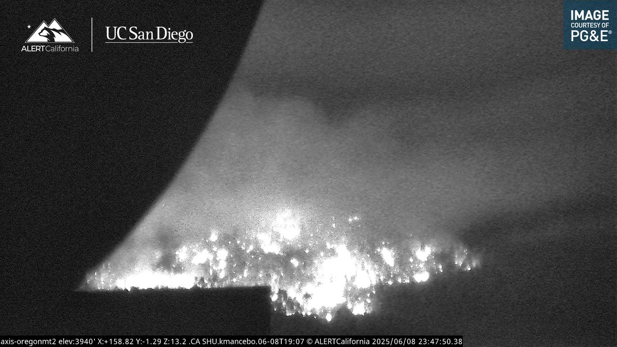 KernFiregraph's tweet image. #ReadingFire view of the fire tonight. The fire is now 5% contained.