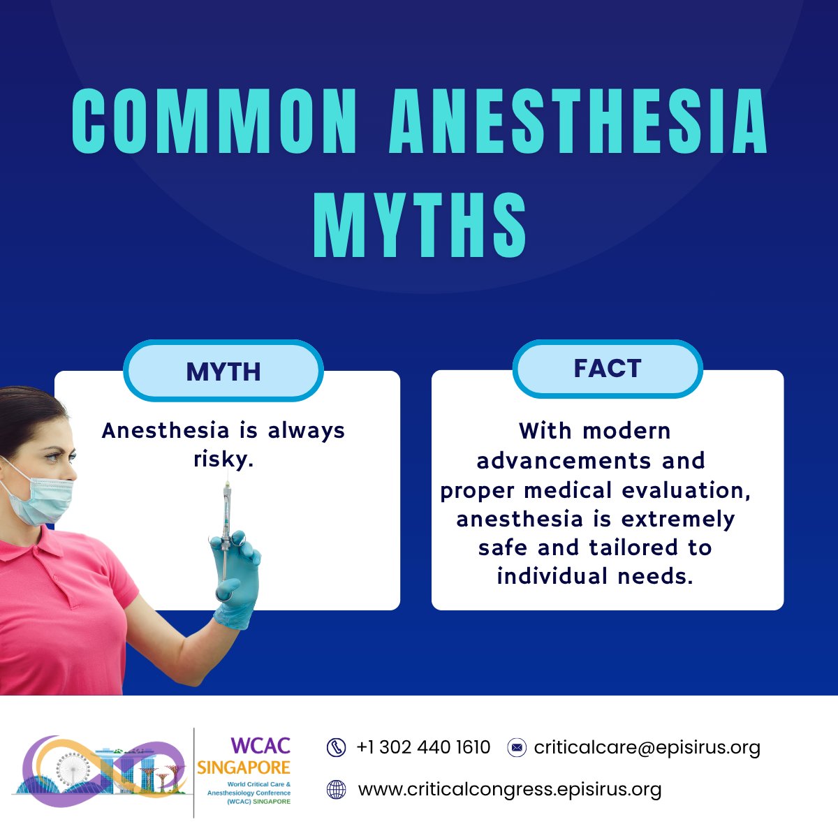 Episirus's tweet photo. 5. Common Anesthesia Myths
🚫 Myth: Anesthesia is always risky.
✅ Fact: With modern advancements and proper medical evaluation, anesthesia is extremely safe and tailored to individual needs.

#AnesthesiaFacts #MythBusting #SafeSurgeries #ModernMedicine https://t.co/IvIeiGCH9X