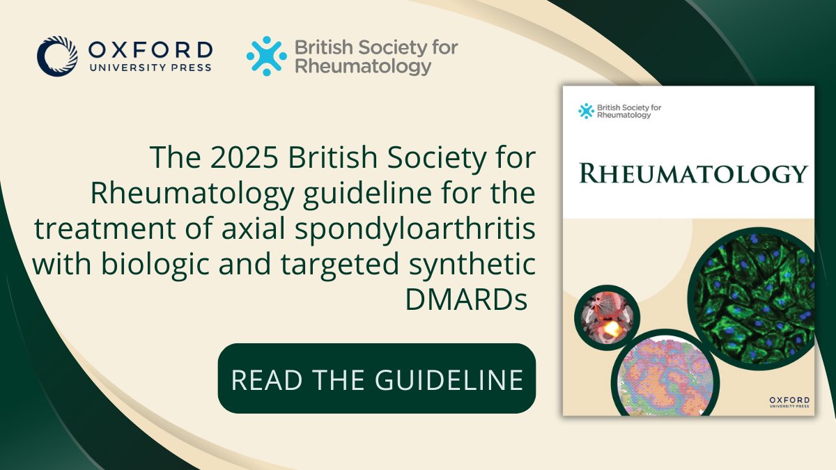 Are you a health professional in the UK providing care for adults with #axSpA? <a href="/RheumatologyUK/">BSR</a> have now updated their clinical guideline. 

Stay up to date for your patients and read the #openaccess guideline in <a href="/RheumJnl/">Rheumatology & Rheumatology Advances in Practice</a>: oxford.ly/4dQO2Dj