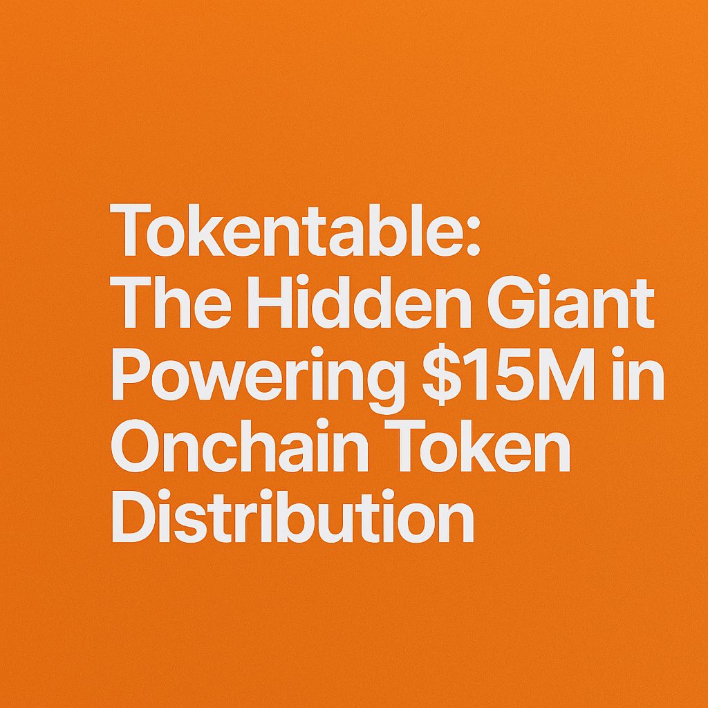 Tokentable: The Hidden Giant Powering $15M in Onchain Token Distribution

In the world of Web3, who controls distribution controls value.

As token launches, airdrops, and incentive mechanisms become more critical (and more regulated), a silent but powerful infrastructure player