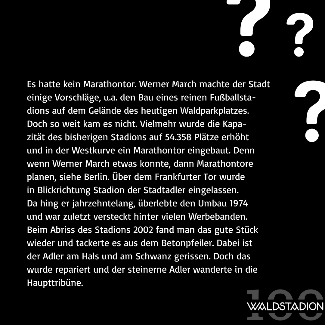 ❓️👀Der Adler im Foyer 

Anlässlich des 100-jährigen Jubiläums des Stadions im Stadtwald haben wir hier noch ein paar Fakten über unsere Heimat rausgesucht. ❤️🏟️⁠

Schreibt uns gerne in die Kommentare, ob ihre diese schon kennt. 💭🥰

#EFMuseum #SGE #SGEschichte #Stadion