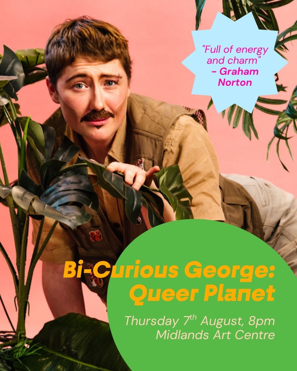 Shout Queer Arts & Culture (@shoutfestival) on Twitter photo ⚡NEW SHOW: Bi-Curious George: Queer Planet
Thursday 7th August, 8pm at <a href="/mac_birmingham/">Midlands Arts Centre (MAC)</a>
Award-winning drag king and London's loveable nature boy, Bi-Curious George, invites you into a raucous celebration of queerness and the animal kingdom.
🔗ow.ly/u3OM50W5oqI ⚡NEW SHOW: Bi-Curious George: Queer Planet
Thursday 7th August, 8pm at <a href="/mac_birmingham/">Midlands Arts Centre (MAC)</a>
Award-winning drag king and London's loveable nature boy, Bi-Curious George, invites you into a raucous celebration of queerness and the animal kingdom.
🔗ow.ly/u3OM50W5oqI