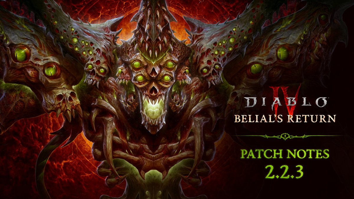 The battlefield continues to evolve ⚔️

See what changes are coming to #DiabloIV in Patch 2.2.3. 

Read the patch notes here: blizz.ly/4jndPEv