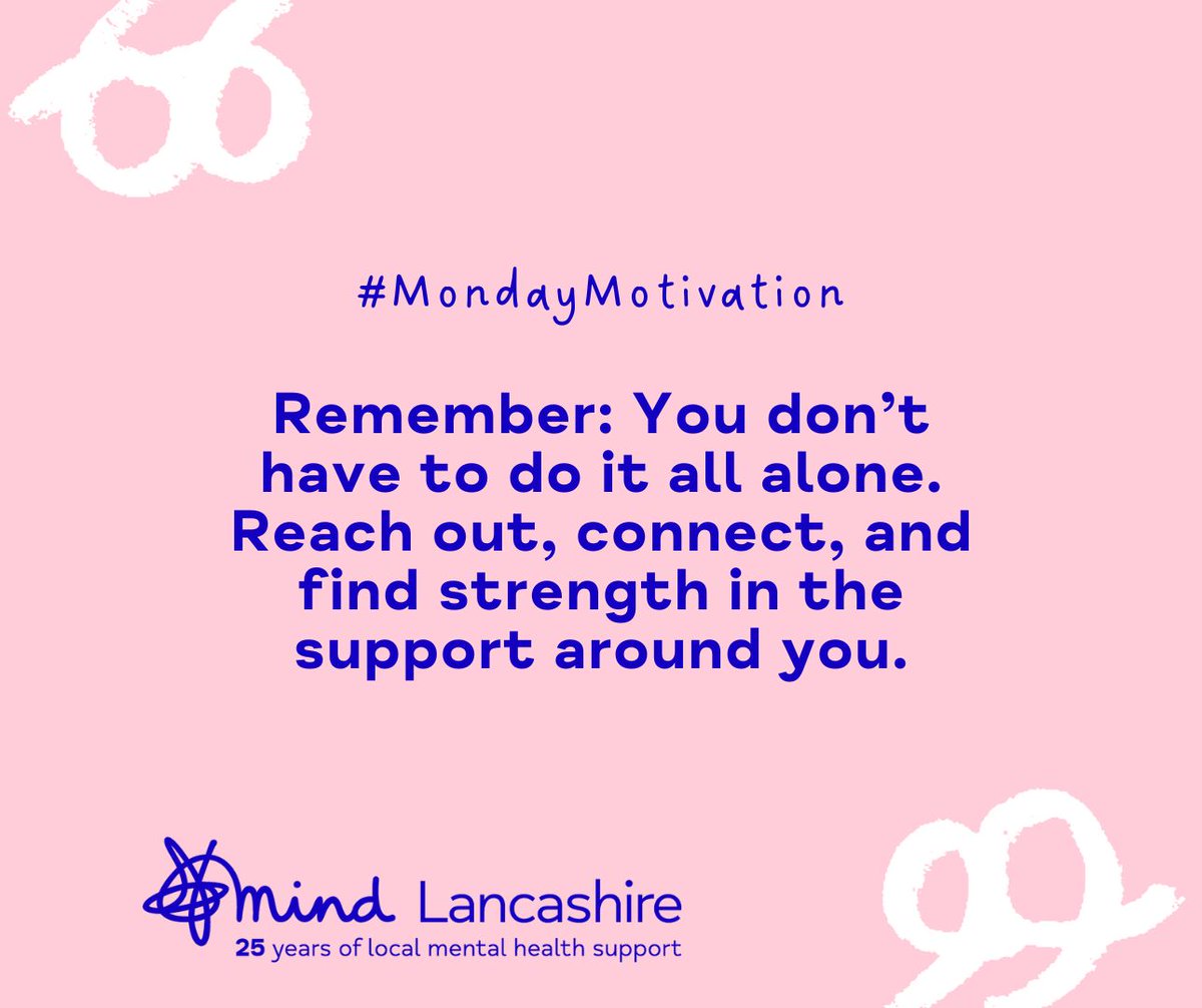 LancsMind's tweet image. Remember: You don鈥檛 have to do it all alone. Reach out, connect, and find strength in the support around you. #MondayMotivation #MentalHealthMatters