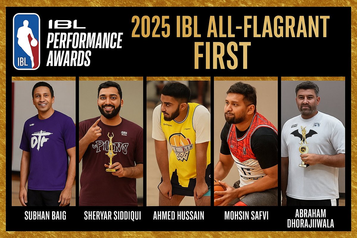 IBL_Centel's tweet photo. Breaking: IBL's All-Flagrant First team.
Congratulations to this year's five winners. Throughout this past season you have proven that you will do quite literally anything to win a game of basketball. 
Subhan Baig
Sheryar Siddiqui 
Ahmed Hussain
Mohsin Safvi
Abraham Dhorajiwala https://t.co/2kSkD2yTJT
