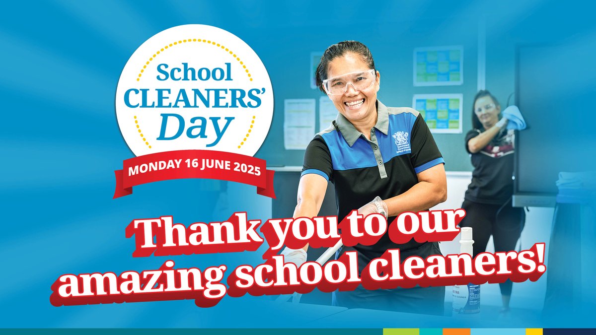 Queensland Department of Education (@qldeducation) on Twitter photo Monday 16 June is #SchoolCleanersDay🌟– save the date and say a big thank you to these amazing professionals for their dedication, expertise and care.
#schoolcleanersday #cleanersday #queenslandstateschool #qldstateschools Monday 16 June is #SchoolCleanersDay🌟– save the date and say a big thank you to these amazing professionals for their dedication, expertise and care.
#schoolcleanersday #cleanersday #queenslandstateschool #qldstateschools