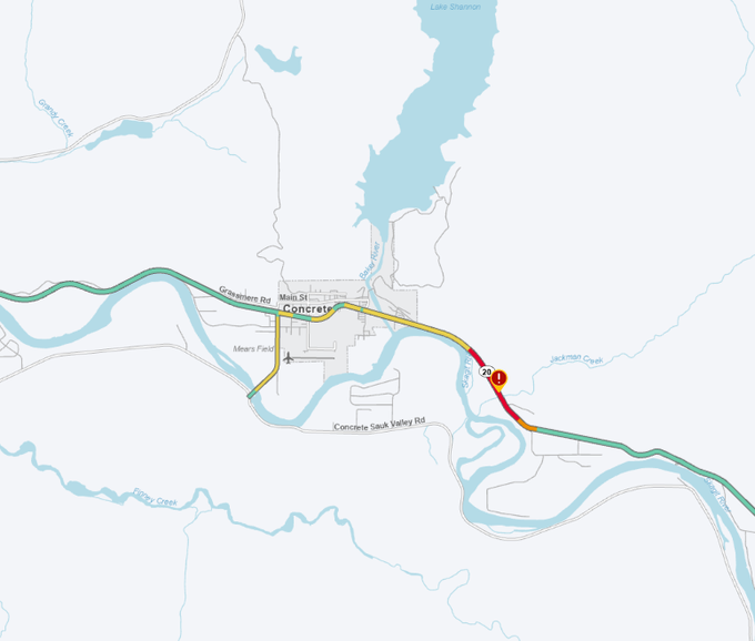 更新1：由于碰撞，在混凝土附近的Van Horn Road（MP 91）的所有车道都被阻塞。