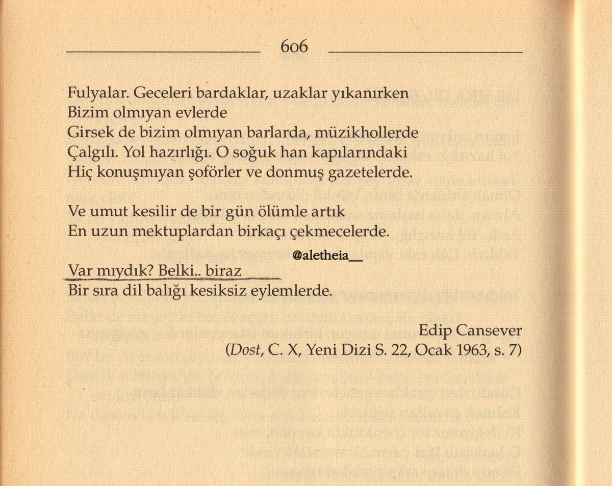 Var mıydık? Belki.. biraz 

edip cansever