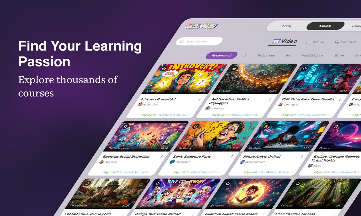 Textbooklyai's tweet image. Discover knowledge like playing a magical game.