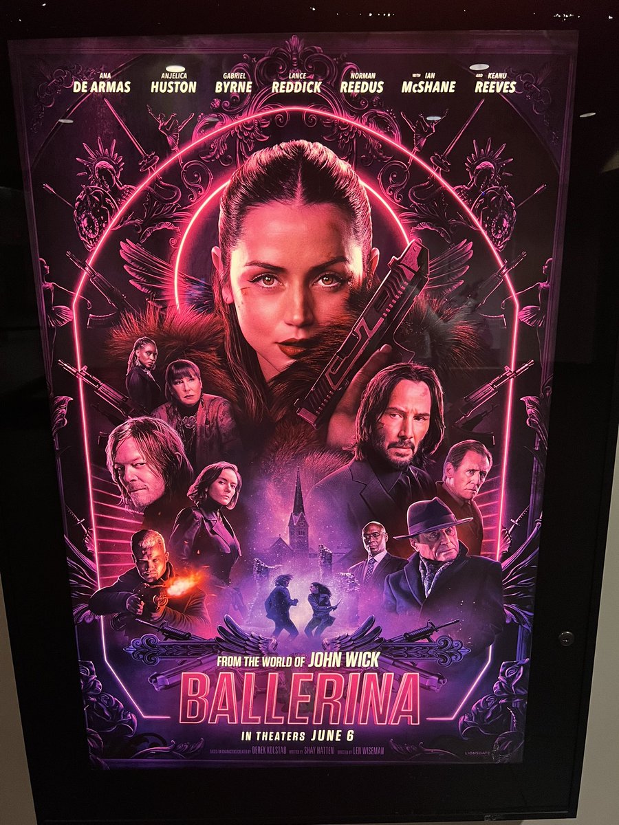 Just got done finish watching the movie John Wick <a href="/ballerinamovie/">Ballerina</a> Definitely it was a good action packed film.  <a href="/AMCTheatres/">AMC Theatres</a> Definitely would recommend everyone to go watch it in the theaters definitely giving this one a 10/10. 
#BallerinaMovie  #Ballerina #JohnWick