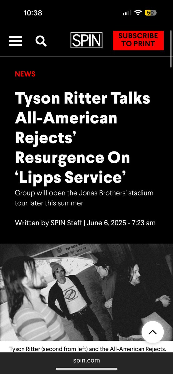 spin.com/2025/06/tyson-… <a href="/SPIN/">SPIN</a>  <a href="/allamericanreje/">All American Rejects</a> <a href="/tysonritter/">tyson ritter</a>