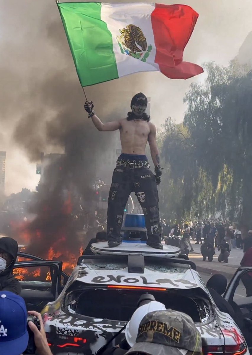 For every liberal claiming Trump is being a “dictator” for trying to restore order from violent radicals in LA, I have a challenge for you:

Go to Mexico, attack their police force, set a car on fire, and hoist the American flag in the air.

Report back on how it goes.