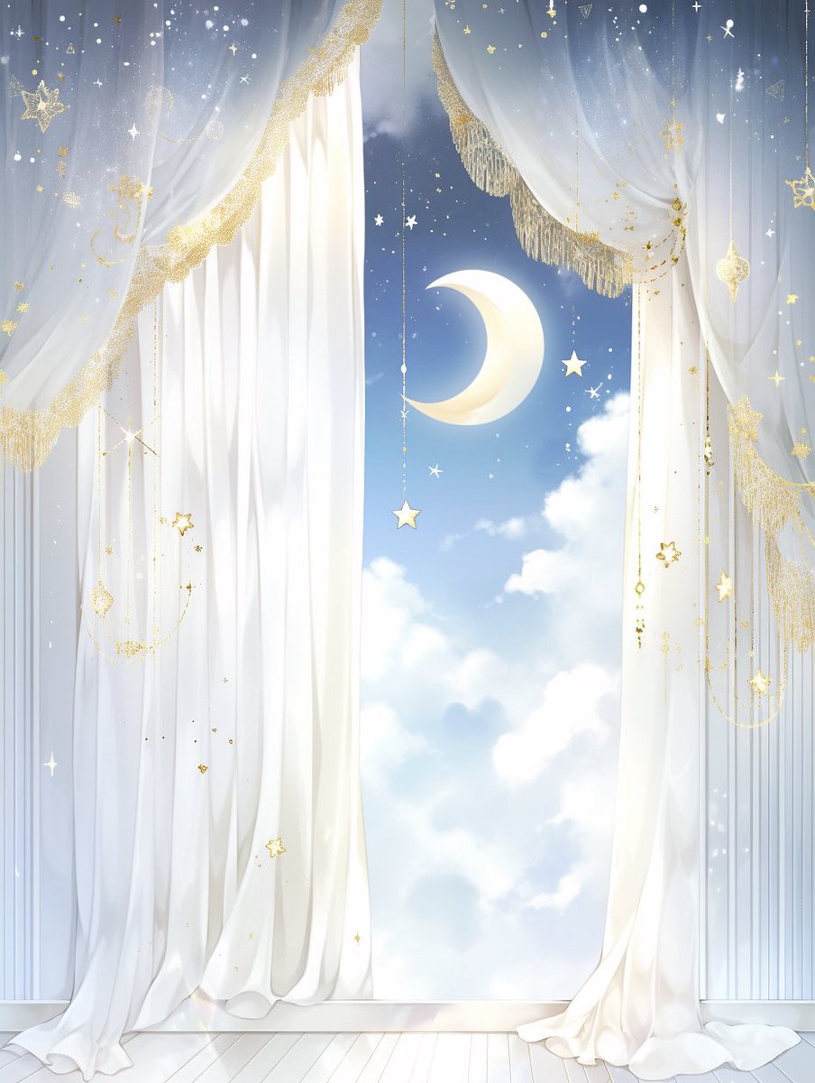 ( ϶'ᗜ')϶＜雲と空と窓🌙

大人気の窓際シリーズ、ホワイト✖️ゴールドver.
雲と月と星がメルヘンな、背景素材です✨
立ち絵やイラストの背景などに🤍

🆗加工、商用利用
🆖自作発言、再配布
#あまりのフリー素材 #AI
#配信素材 #Vtuber素材