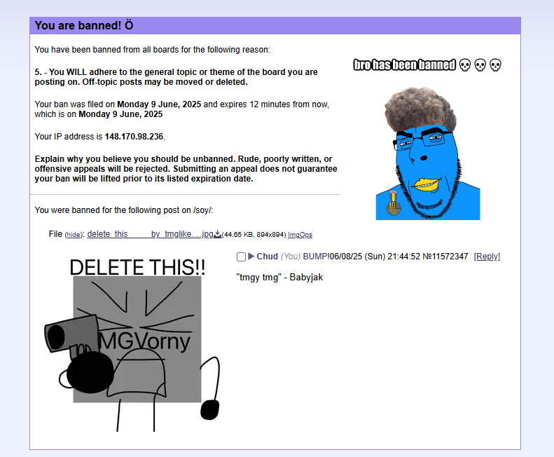 JaxonsSlop's tweet photo. fvckers banned me https://t.co/418KqpjZvx