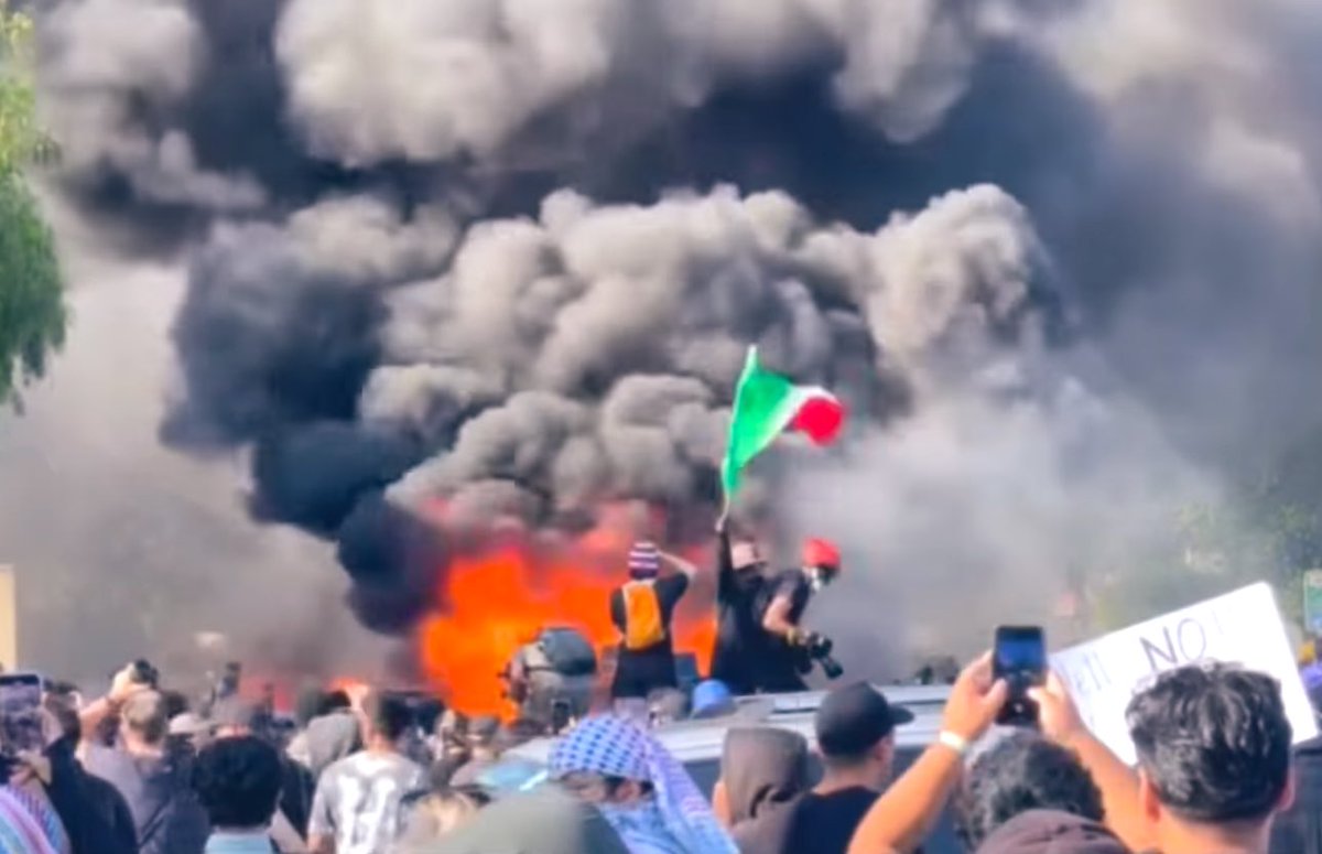 Los Angeles is being destroyed by individuals flying foreign flags. That’s an invasion. Send in troops. This is no longer just about immigration.