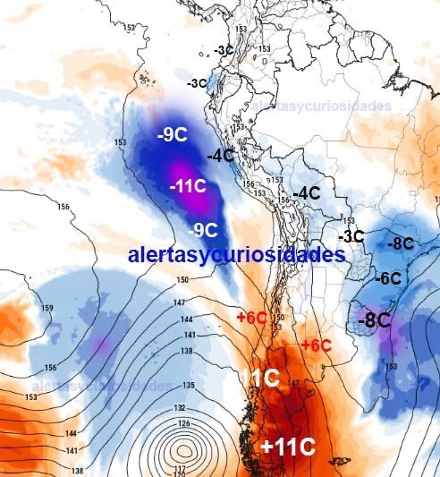 MOVISISEC's tweet photo. #BreakingNews 🌨️ ¡Miren lo que se viene en 2 días!
Perú, Ecuador y Colombia experimentarán un frío como nunca antes. Las temperaturas descenderán notablemente durante las noches y madrugadas, y esta ola de frío se extenderá hasta el 19 de julio de 2025. ¡Prepárense! 🧥❄️

🔹 En el norte de Argentina, Bolivia, el sur de Brasil y Paraguay, el frío será más leve, pero el 12 de junio llegará un frente frío con temperaturas hasta 8 °C por debajo de lo normal.

🔸 En contraste, el sur de Chile y Argentina vivirán todo lo contrario: un inusual incremento térmico, con temperaturas que podrían superar hasta 11 °C por encima de lo normal para esta hasta el día 15 de junio  🔥

#AlertaClimática #FrenteFrío #OlaDeFrío #ClimaExtremo #Ecuador #Perú #Colombia #Argentina #Brasil #Chile #Paraguay #Bolivia #Clima2025