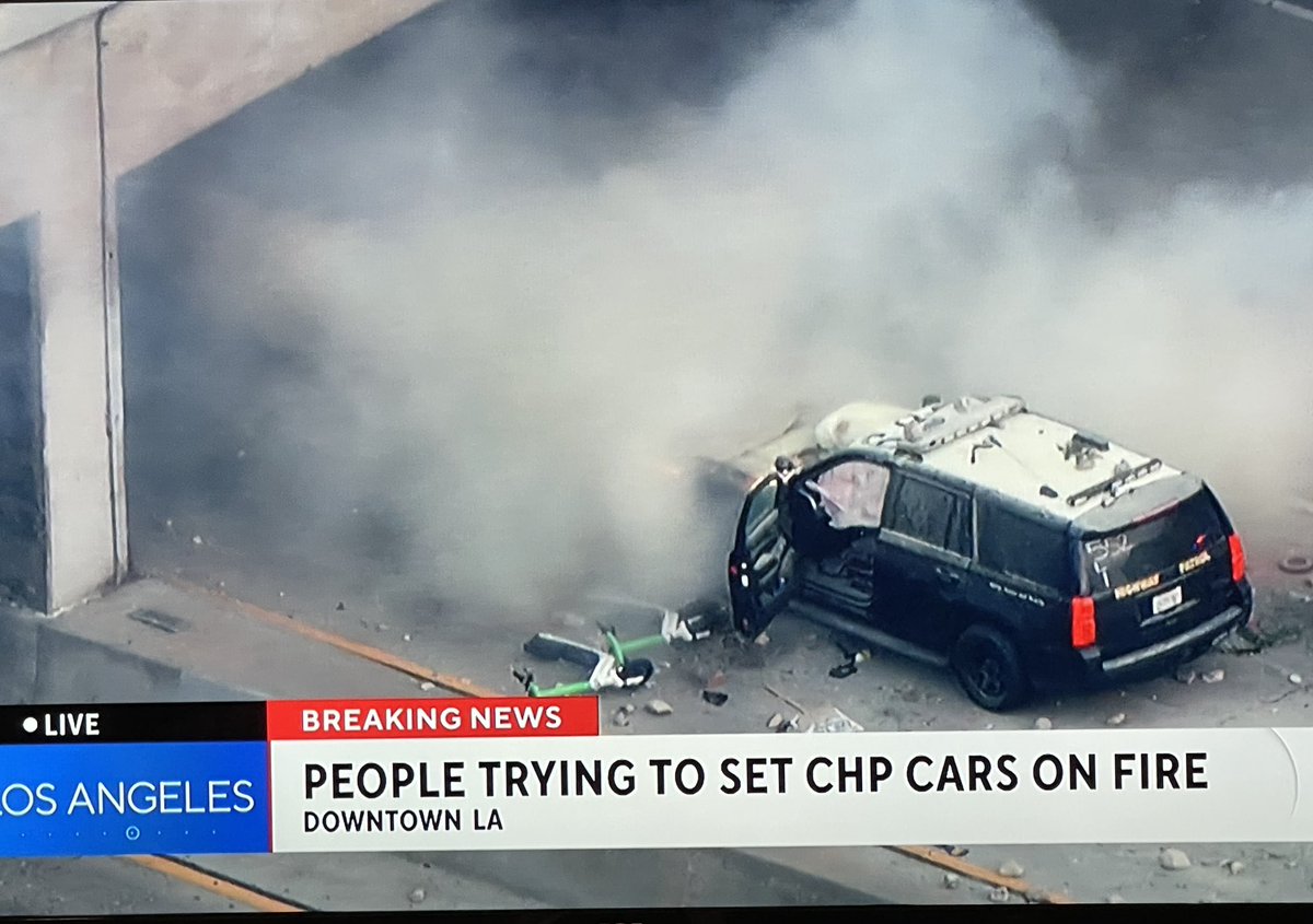 Sean Frank (@iheartseanfrank) on Twitter photo A bunch of morons destroying <a href="/CHPAlerts/">CHP - Alerts</a> <a href="/CHP_HQ/">CHP Headquarters</a> vehicles in LA. Tax payers are going to have to pay for that. I guess these protesters are not tax payers. A bunch of morons destroying <a href="/CHPAlerts/">CHP - Alerts</a> <a href="/CHP_HQ/">CHP Headquarters</a> vehicles in LA. Tax payers are going to have to pay for that. I guess these protesters are not tax payers.