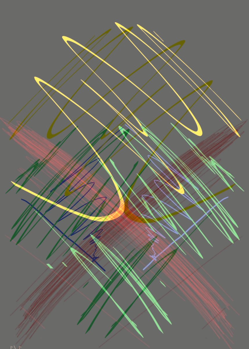 An expression of electrons potentially moving through multiple places at the same time.