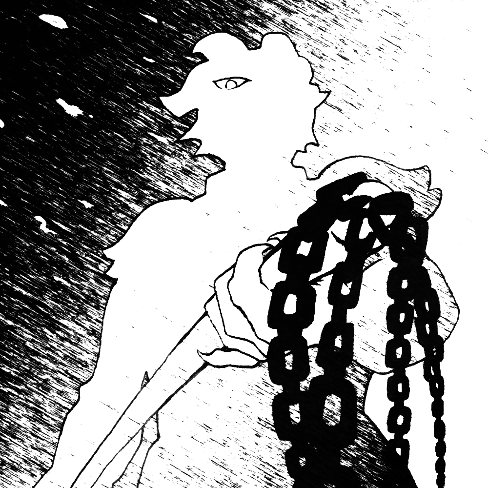 yujumu's tweet photo. あと上手くできたので白黒版 https://t.co/TqXeSEWIbA