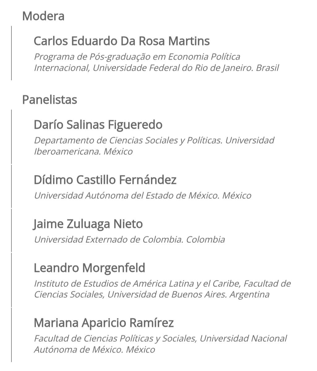 Leandro Morgenfeld (@leandromorgen) on Twitter photo Lunes 9/6, 8 a 10 am, les esperamos en la Facultad de Ciencias Económicas de la UNAL, Edificio 310, Auditorio Auxiliar 1, en el panel del <a href="/GTEEUU_CLACSO/">Grupo de Trabajo Estudios sobre EEUU (CLACSO)</a> " La hegemonía estadounidense, una revisión a 20 años del Grupo de Trabajo Estudios sobre EEUU" Lunes 9/6, 8 a 10 am, les esperamos en la Facultad de Ciencias Económicas de la UNAL, Edificio 310, Auditorio Auxiliar 1, en el panel del <a href="/GTEEUU_CLACSO/">Grupo de Trabajo Estudios sobre EEUU (CLACSO)</a> " La hegemonía estadounidense, una revisión a 20 años del Grupo de Trabajo Estudios sobre EEUU"