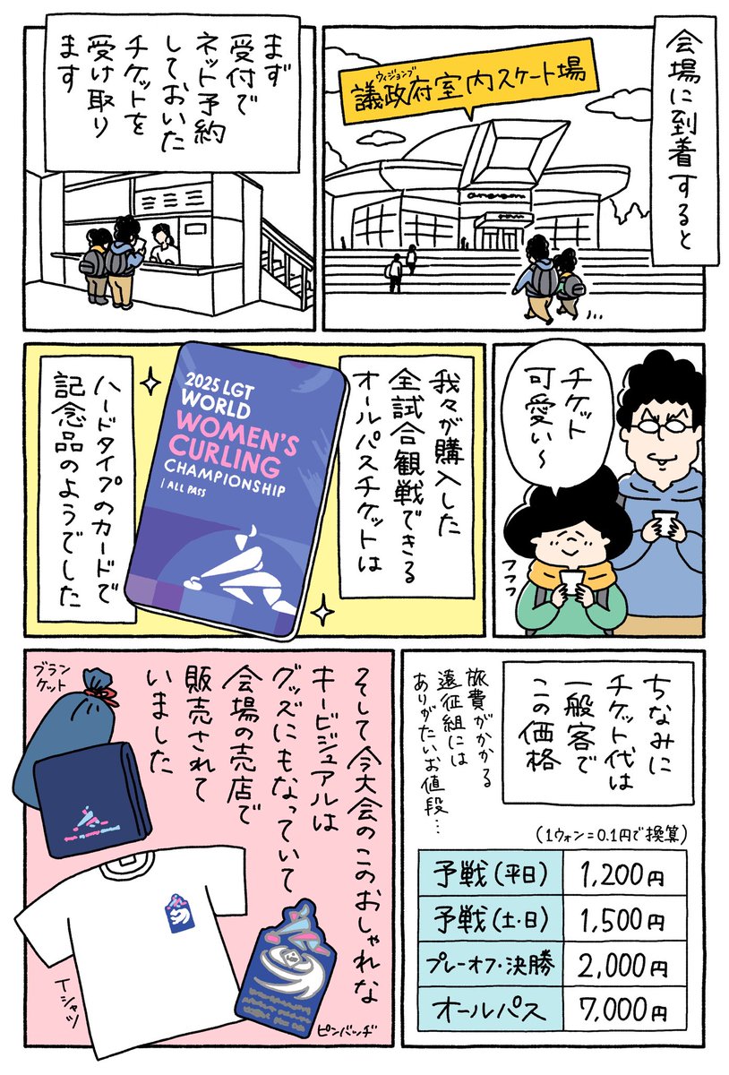 「世界女子カーリング選手権大会2025 in ウィジョンブ」観戦レポ漫画🥌（1/3）

#カーリング #curling #wwcc2025 #カーリング漫画 #義政府 #漫画が読めるハッシュタグ