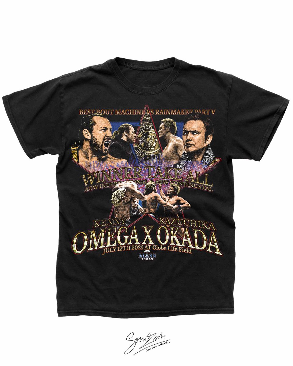 sorn_artwork's tweet photo. Omega vs Okada Part V Concept Match Up T Shirt

@KennyOmegamanX  @rainmakerXokada 
@AEW 
@ShopAEW 
@PWTees 

#aew #allelitewrestling #allin #kennyomega #kazuchikaokada #aewcollision #aewdynamite #aewallin #conceptmerch https://t.co/M2xZ46FCZi
