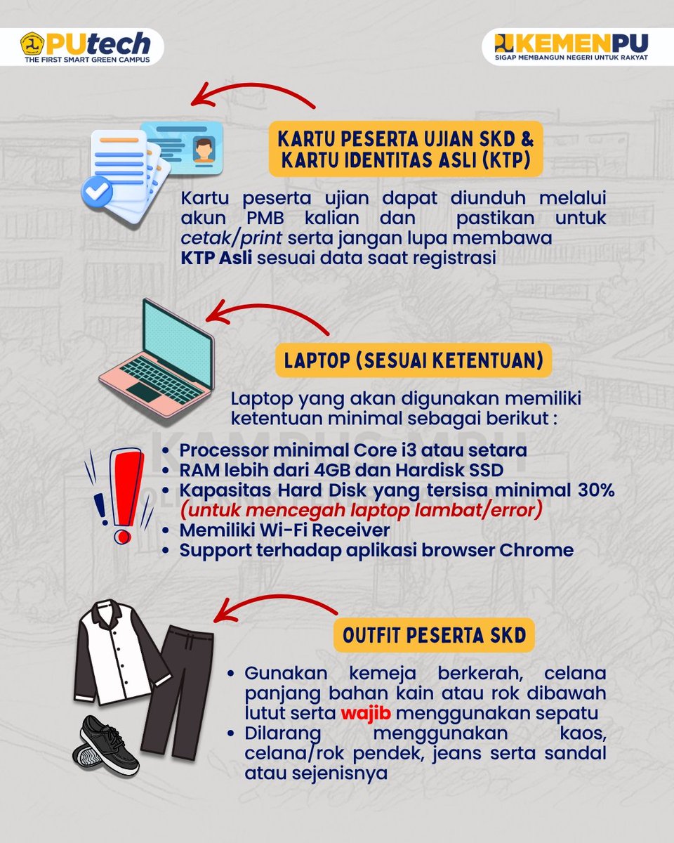 politeknikpu's tweet photo. Hai #SobatPUtech
Yang kemarin pada tanya ke mimin kl SKD itu bawa apa aja sampai outfitnya gimana min?? 
Tenang sobat, kali ini mimin spill apa aja yang harus dipersiapkan untuk SKD ya
#SigapMembangunNegeriUntukRakyat #BPSDMPU #PUtech #TangguhdanUnggul #SmartGreenCampus #PMB2025 https://t.co/gqwvD9mA9q