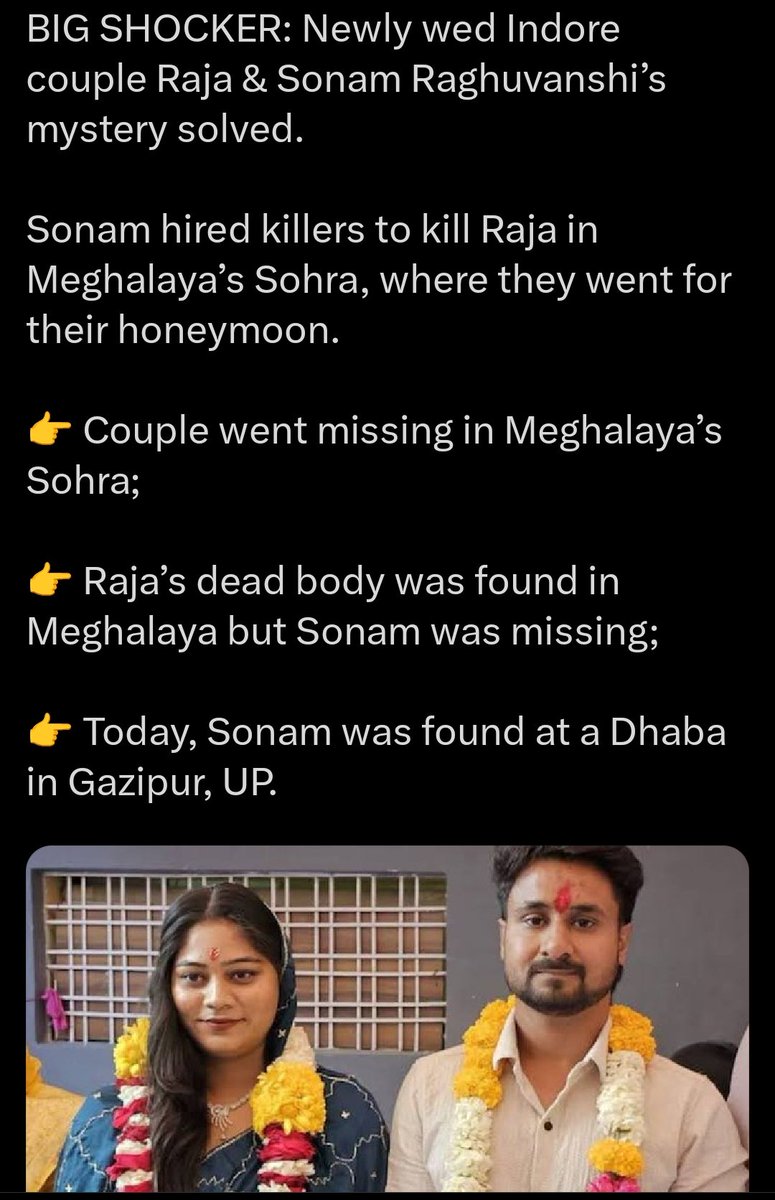 Men_emotn_matrs's tweet photo. #Marriage is scary. The wife hired killers to delete her husband during HoneyMoon in Meghalaya https://t.co/koBvHGc6Iq