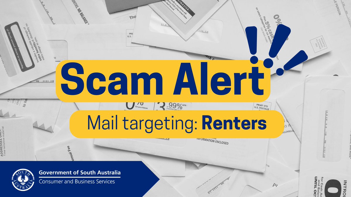 ⚠️ Tenants beware ⚠️ 
#Scammers are targeting SA #renters, pretending to be property managers &amp; asking renters to change the account details for their payments. 

Always verify any information you receive with your landlord or property manager using existing contact details.