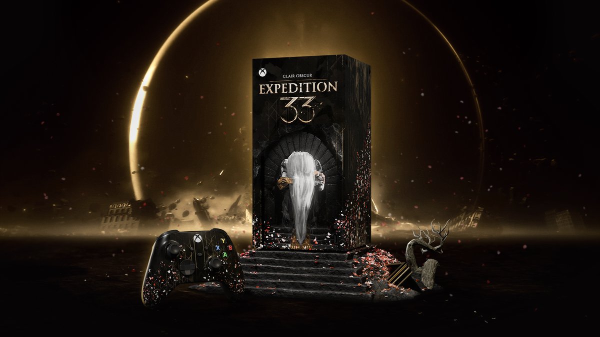 IGN's tweet photo. To celebrate #IGNLive 2025, IGN readers can enter to win a custom-made Clair Obscur: Expedition 33 Xbox Series X and four runners-up will also win game codes! https://t.co/n0nqfpLFEx

#IGNSummerOfGaming https://t.co/7kXewyrK4M
