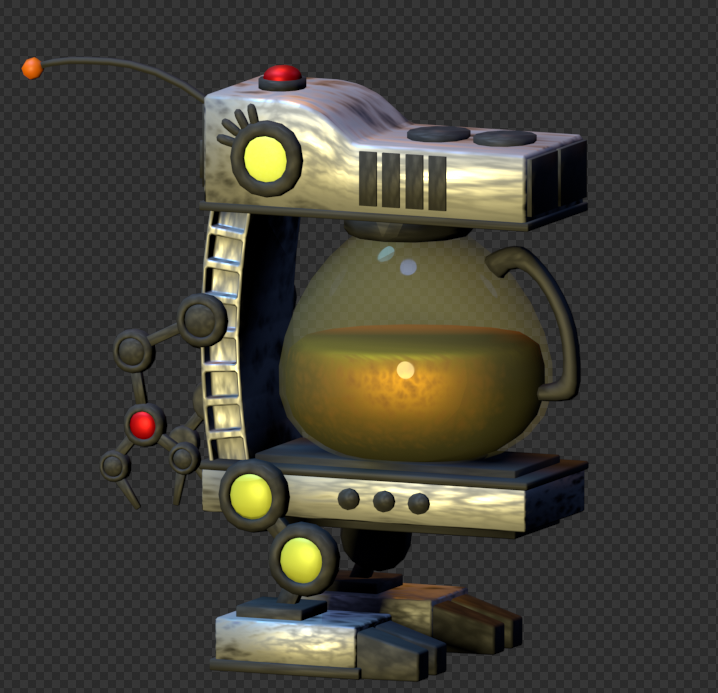 Wanted to make a Coffee model cus a lot of them dont have ways to animate spefific things like eyes or the parts of the machine, so heres the model i made that ill... somehow figure out how to rig #thedesolatehope #fnaf #scottgames #tdh