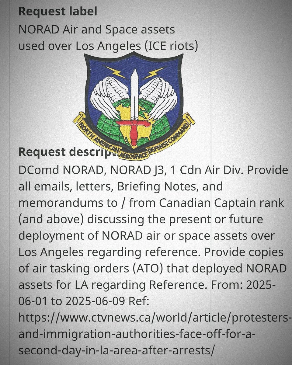 Any NORAD involvement with the LA riots?