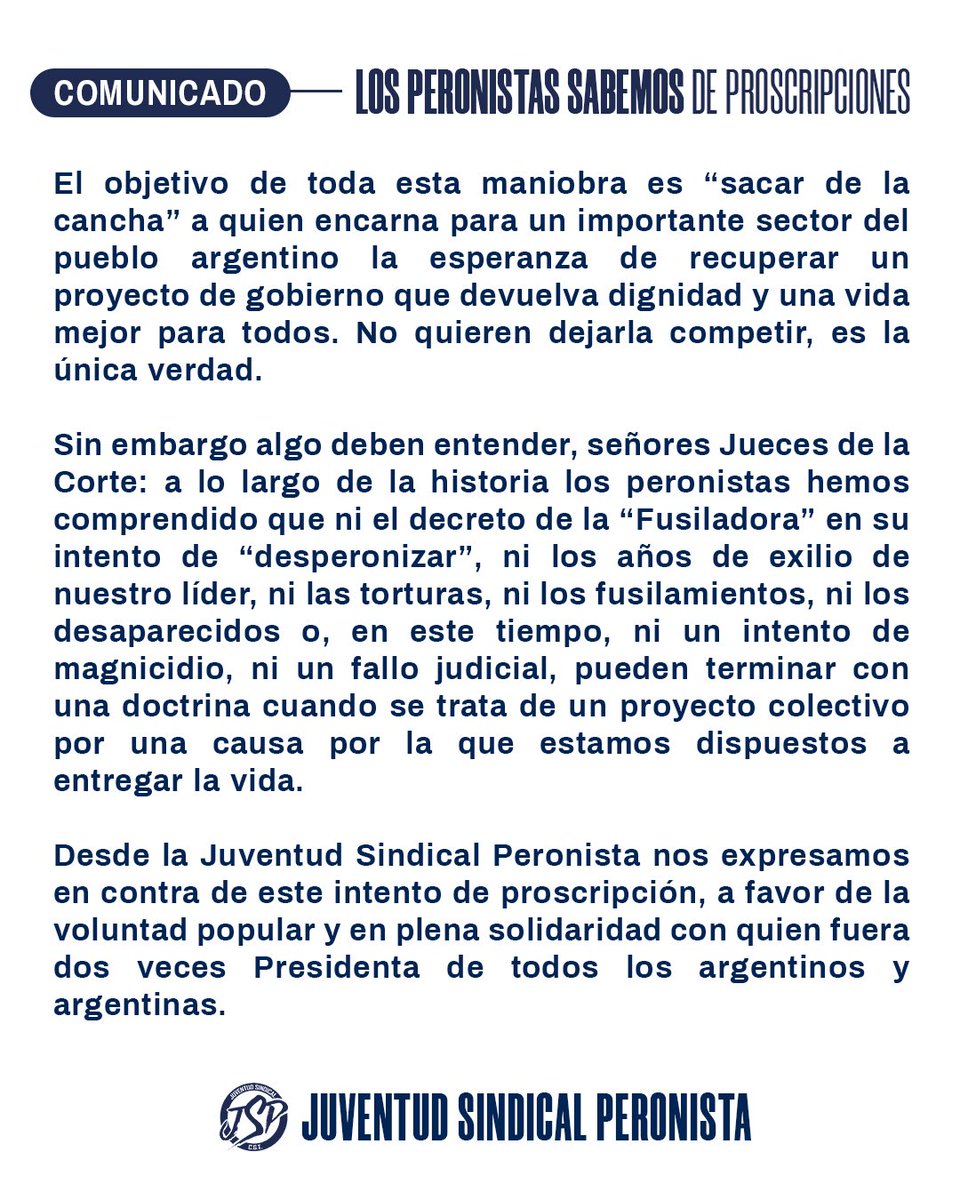 LOS PERONISTAS SABEMOS DE PROSCRIPCIONES