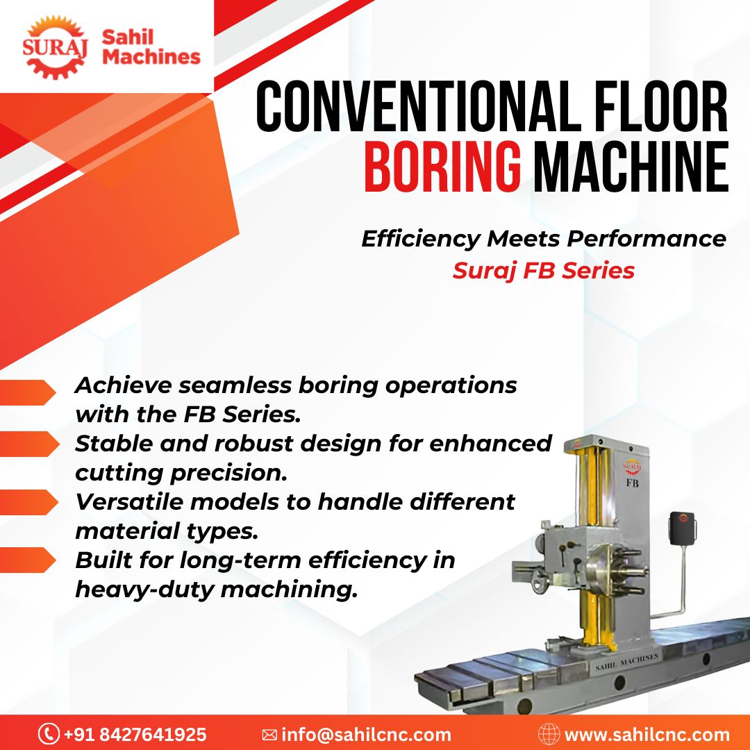 SahilCNC's tweet image. Boost productivity with the Suraj FB Series Floor Boring Machines. Designed for efficiency, stability, and precision in every operation.

🌐 Visit: sahilcnc.com

Product link: https://
sahilcnc.com/boringmachines…

#industrialmachinery #boringmachine