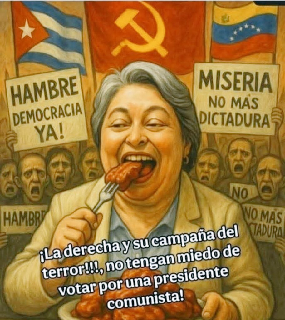 🇨🇱 | JEANNETTE JARA: Una cerdita comunista muy bien alimentada, con sueldo de $22 millones mensuales, auto fiscal con chofer y guardaespaldas 24x7. Ser Comunista es fácil con caviar y privilegios especiales. ¿Estás de acuerdo?