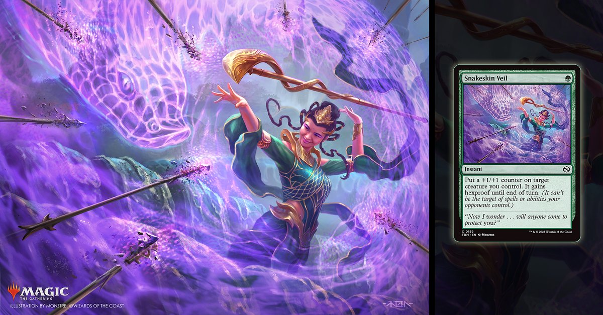 An MTG art piece dedicated to my sweet wife.❤️
Snakeskin Veil | MTG : Tarkir Dragonstorm
(c)Wizards of the Coast | A.D : Dawn Murin

#magicthegathering #mtg #mtgartist #paintingprocess #mtgart #artofmonztre #cardgame #tcgcommunity #digitalpainting #mtgcommunity #CCG #wotc #tarkir