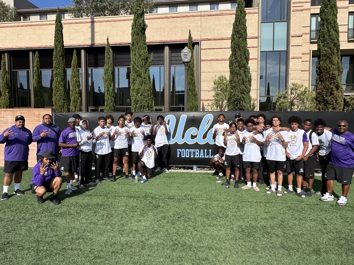 Thank you <a href="/UCLAFootball/">UCLA Football</a>  <a href="/DeShaunFoster26/">DeShaun Foster</a> and staff for a great day of competition and evaluations! Proud to be your 7v7 2025 UNDEFEATED CHAMPIONS 🏆 
#WeAreRancho🖤💜